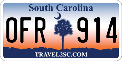 SC license plate OFR914