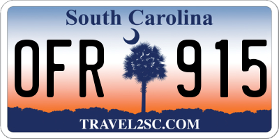 SC license plate OFR915