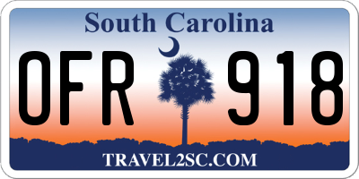 SC license plate OFR918