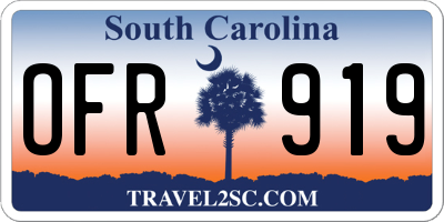 SC license plate OFR919