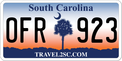 SC license plate OFR923