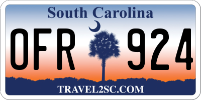 SC license plate OFR924