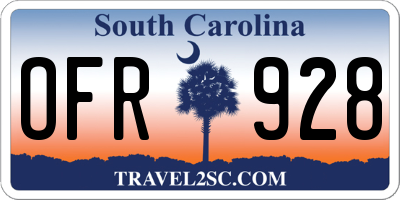 SC license plate OFR928