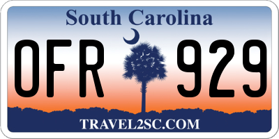 SC license plate OFR929