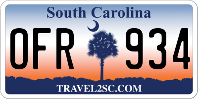 SC license plate OFR934