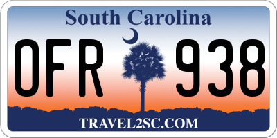 SC license plate OFR938