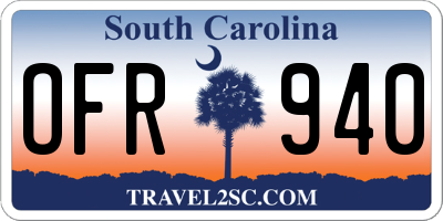 SC license plate OFR940