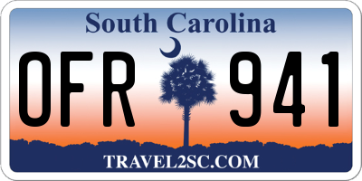 SC license plate OFR941