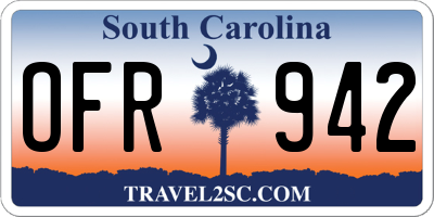 SC license plate OFR942