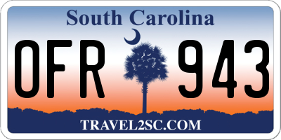 SC license plate OFR943