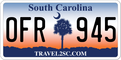 SC license plate OFR945