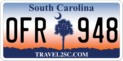 SC license plate OFR948