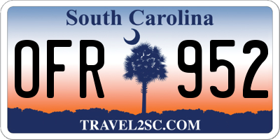 SC license plate OFR952