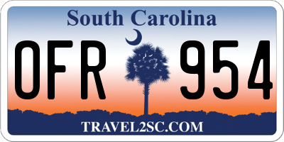 SC license plate OFR954