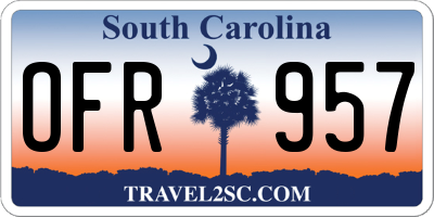 SC license plate OFR957