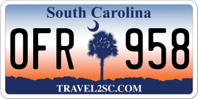 SC license plate OFR958