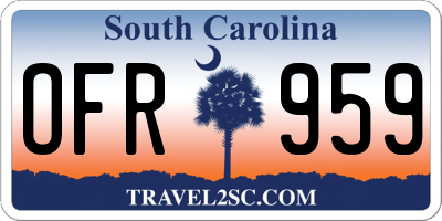 SC license plate OFR959