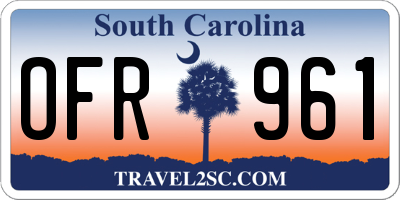 SC license plate OFR961