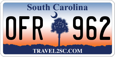 SC license plate OFR962