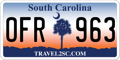 SC license plate OFR963