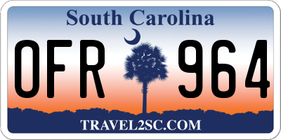 SC license plate OFR964
