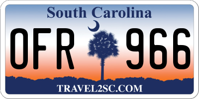 SC license plate OFR966