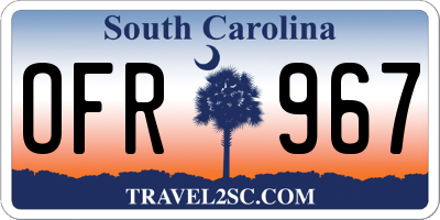 SC license plate OFR967