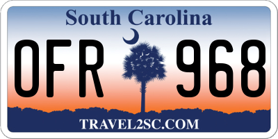 SC license plate OFR968