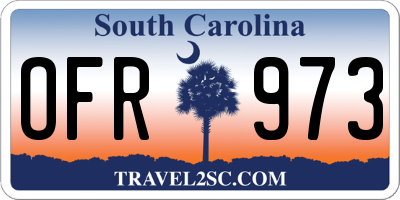 SC license plate OFR973
