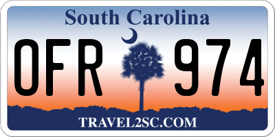 SC license plate OFR974