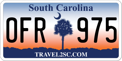 SC license plate OFR975