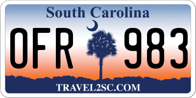 SC license plate OFR983