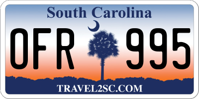 SC license plate OFR995