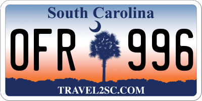 SC license plate OFR996