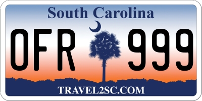 SC license plate OFR999