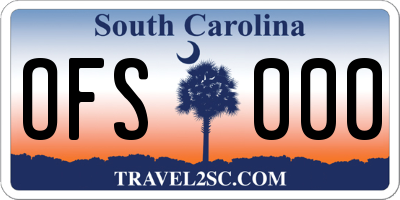 SC license plate OFS000