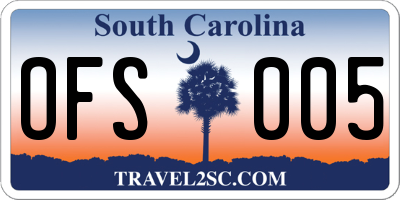 SC license plate OFS005