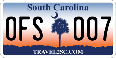 SC license plate OFS007