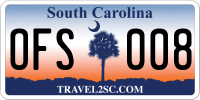 SC license plate OFS008