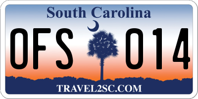 SC license plate OFS014