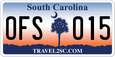 SC license plate OFS015