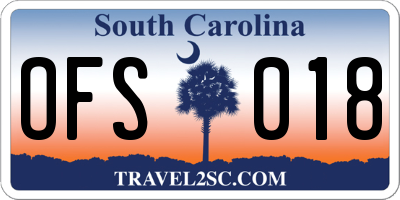 SC license plate OFS018