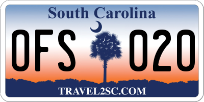 SC license plate OFS020