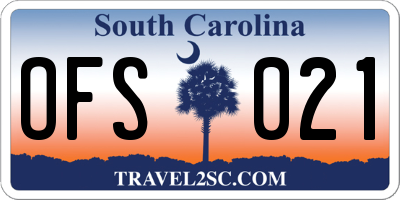 SC license plate OFS021