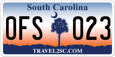 SC license plate OFS023