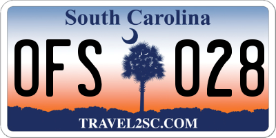 SC license plate OFS028