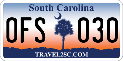 SC license plate OFS030