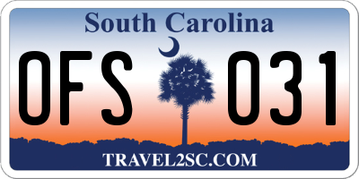 SC license plate OFS031