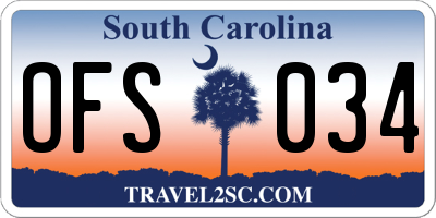 SC license plate OFS034