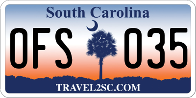 SC license plate OFS035